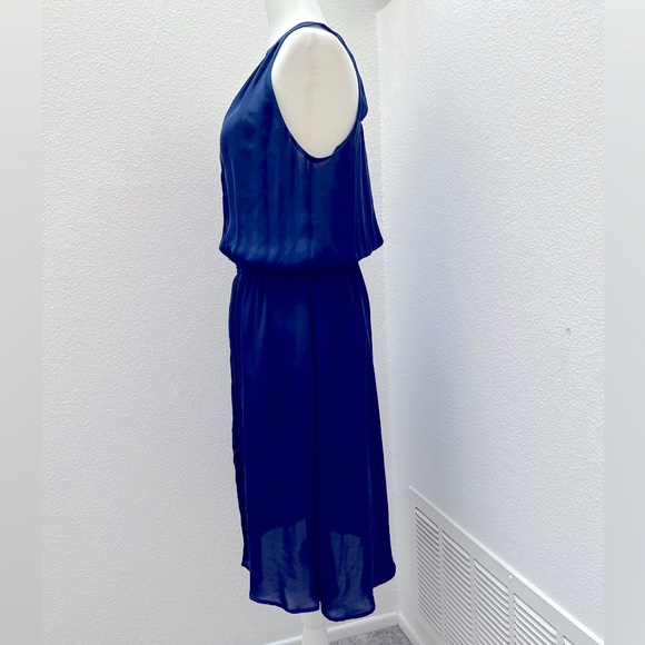ALC Navy, 100% Washed Silk, Halter Dress - Picture 2 of 10